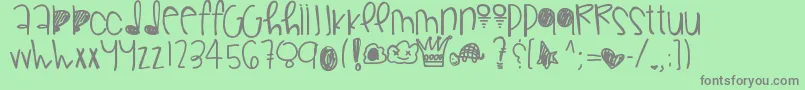 Weitere Informationen zur Gorgeousflaws-Schriftart Gorgeousflaws-Schriftart – Graue Schriften auf grünem Hintergrund