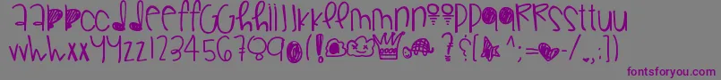 Weitere Informationen zur Gorgeousflaws-Schriftart Gorgeousflaws-Schriftart – Violette Schriften auf grauem Hintergrund