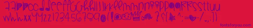 Gorgeousflaws Font – Purple Fonts on Red Background
