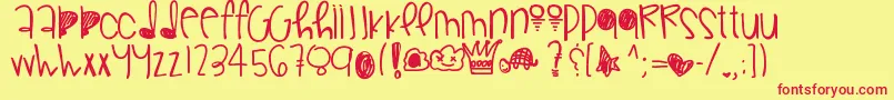 Gorgeousflaws Font – Red Fonts on Yellow Background