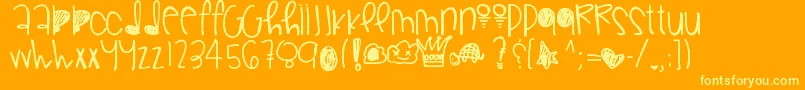 More about Gorgeousflaws Font Gorgeousflaws Font – Yellow Fonts on Orange Background