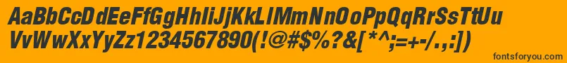SwitzerlandcondblackItalic Font – Black Fonts on Orange Background