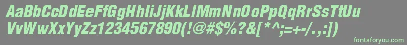 Шрифт SwitzerlandcondblackItalic – зелёные шрифты на сером фоне