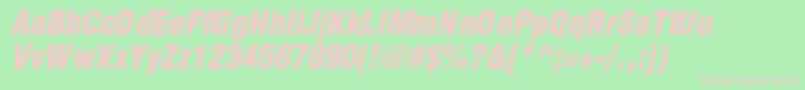 SwitzerlandcondblackItalic Font – Pink Fonts on Green Background