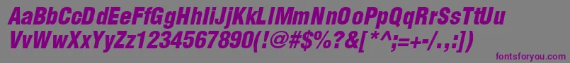 フォントSwitzerlandcondblackItalic – 紫色のフォント、灰色の背景
