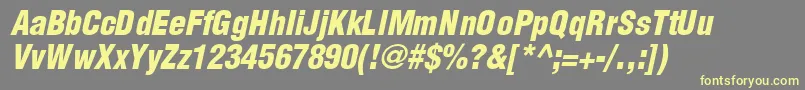 フォントSwitzerlandcondblackItalic – 黄色のフォント、灰色の背景