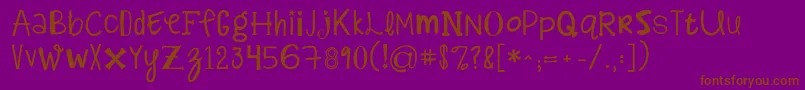 Czcionka Kgalphabetregurgitation – brązowe czcionki na fioletowym tle