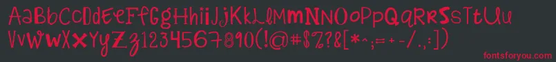 Kgalphabetregurgitation Font – Red Fonts on Black Background