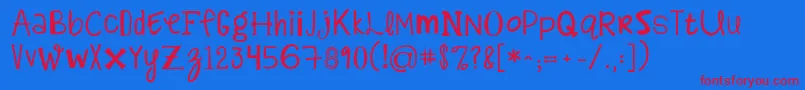 Kgalphabetregurgitation Font – Red Fonts on Blue Background