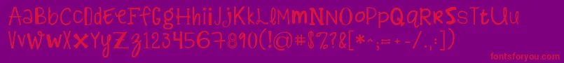 Kgalphabetregurgitation Font – Red Fonts on Purple Background