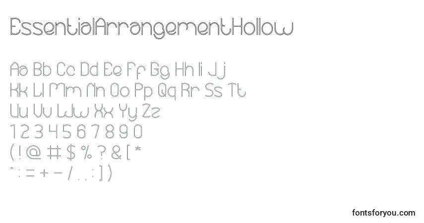 Шрифт EssentialArrangementHollow – алфавит, цифры, специальные символы