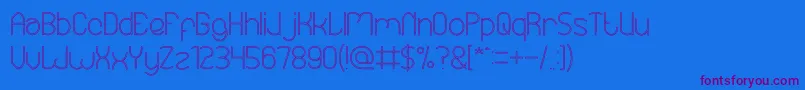 EssentialArrangementHollow-Schriftart – Violette Schriften auf blauem Hintergrund
