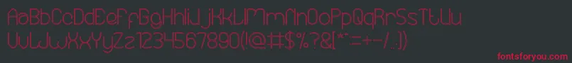 フォントEssentialArrangementHollow – 黒い背景に赤い文字