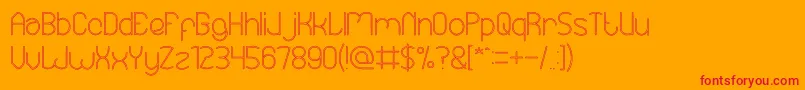 EssentialArrangementHollow Font – Red Fonts on Orange Background