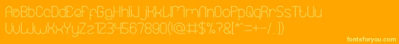 Weitere Informationen zur EssentialArrangementHollow-Schriftart EssentialArrangementHollow-Schriftart – Gelbe Schriften auf orangefarbenem Hintergrund