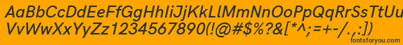 HkgroteskSemiboldlegacyitalic Font – Black Fonts on Orange Background