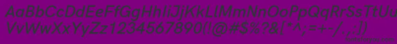 HkgroteskSemiboldlegacyitalic-Schriftart – Schwarze Schriften auf violettem Hintergrund