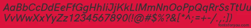 Fonte HkgroteskSemiboldlegacyitalic – fontes pretas em um fundo vermelho