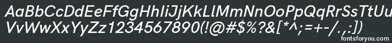 フォントHkgroteskSemiboldlegacyitalic – 黒い背景に白い文字