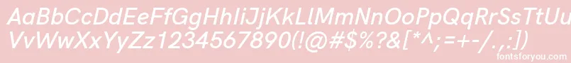 HkgroteskSemiboldlegacyitalic Font – White Fonts on Pink Background