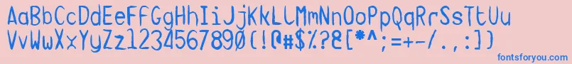 TargaMsHand Font – Blue Fonts on Pink Background