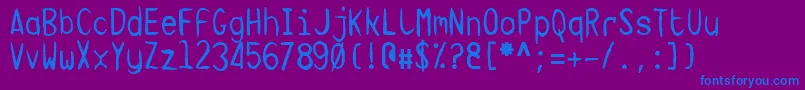 Więcej informacji o czcionce TargaMsHand Czcionka TargaMsHand – niebieskie czcionki na fioletowym tle