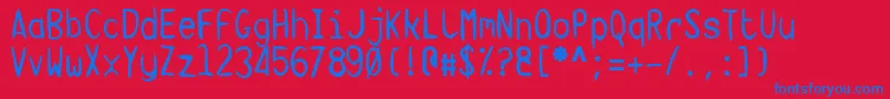 TargaMsHand Font – Blue Fonts on Red Background