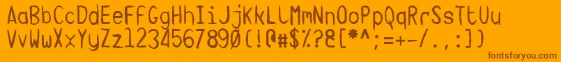TargaMsHand Font – Brown Fonts on Orange Background