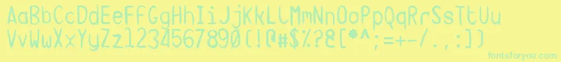 TargaMsHand Font – Green Fonts on Yellow Background