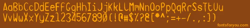 TargaMsHand Font – Orange Fonts on Brown Background