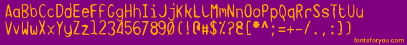 TargaMsHand Font – Orange Fonts on Purple Background
