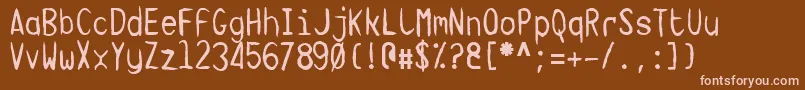 TargaMsHand Font – Pink Fonts on Brown Background