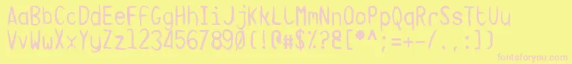 TargaMsHand Font – Pink Fonts on Yellow Background