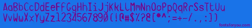 TargaMsHand Font – Purple Fonts on Blue Background