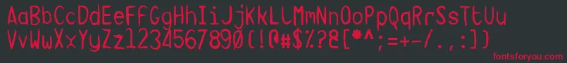 TargaMsHand Font – Red Fonts on Black Background