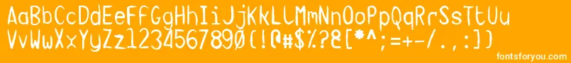 Шрифт TargaMsHand – белые шрифты на оранжевом фоне