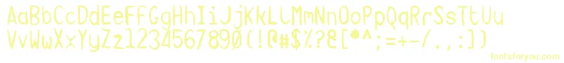 TargaMsHand Font – Yellow Fonts on White Background