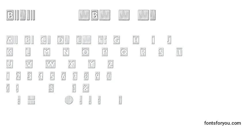 Czcionka BadbaltimoreBeveled – alfabet, cyfry, specjalne znaki