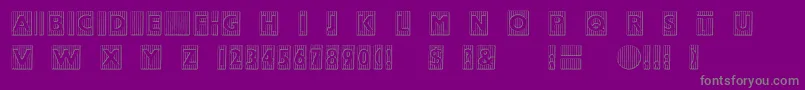 BadbaltimoreBeveled-Schriftart – Graue Schriften auf violettem Hintergrund