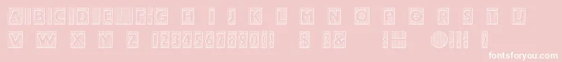 BadbaltimoreBeveled-Schriftart – Weiße Schriften auf rosa Hintergrund