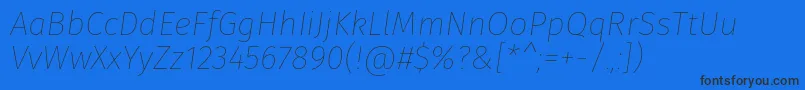 FirasansThinitalic Font – Black Fonts on Blue Background