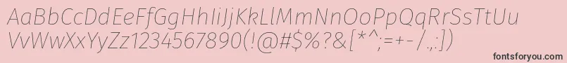 Weitere Informationen zur FirasansThinitalic-Schriftart FirasansThinitalic-Schriftart – Schwarze Schriften auf rosa Hintergrund