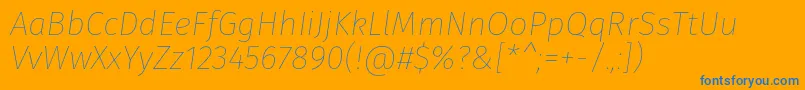フォントFirasansThinitalic – オレンジの背景に青い文字