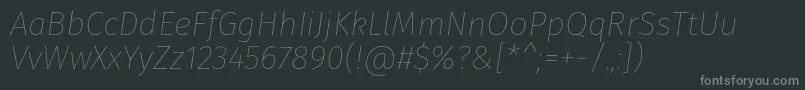 フォントFirasansThinitalic – 黒い背景に灰色の文字
