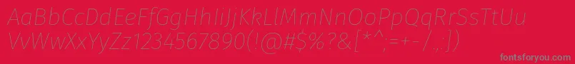 フォントFirasansThinitalic – 赤い背景に灰色の文字