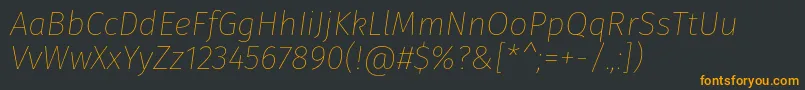 フォントFirasansThinitalic – 黒い背景にオレンジの文字