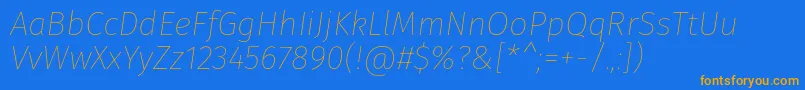 Шрифт FirasansThinitalic – оранжевые шрифты на синем фоне