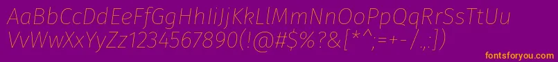 FirasansThinitalic Font – Orange Fonts on Purple Background