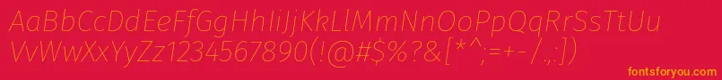 FirasansThinitalic Font – Orange Fonts on Red Background