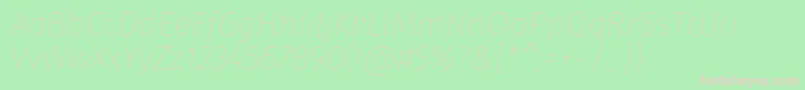 FirasansThinitalic Font – Pink Fonts on Green Background